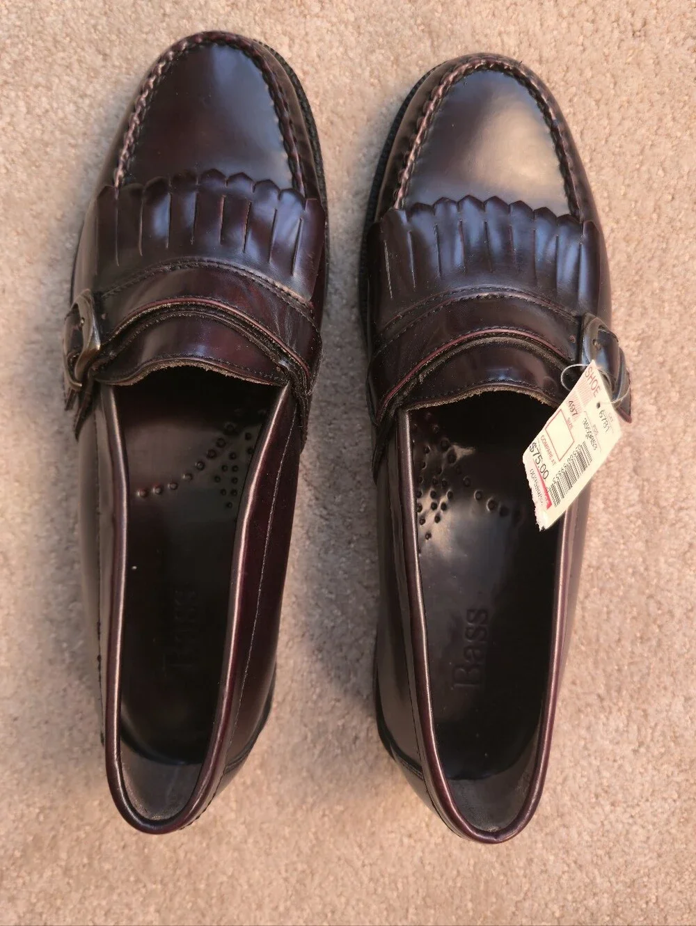 G.H. Bass Parker kiltie buckle loafers in burgundy leather Size 9.5